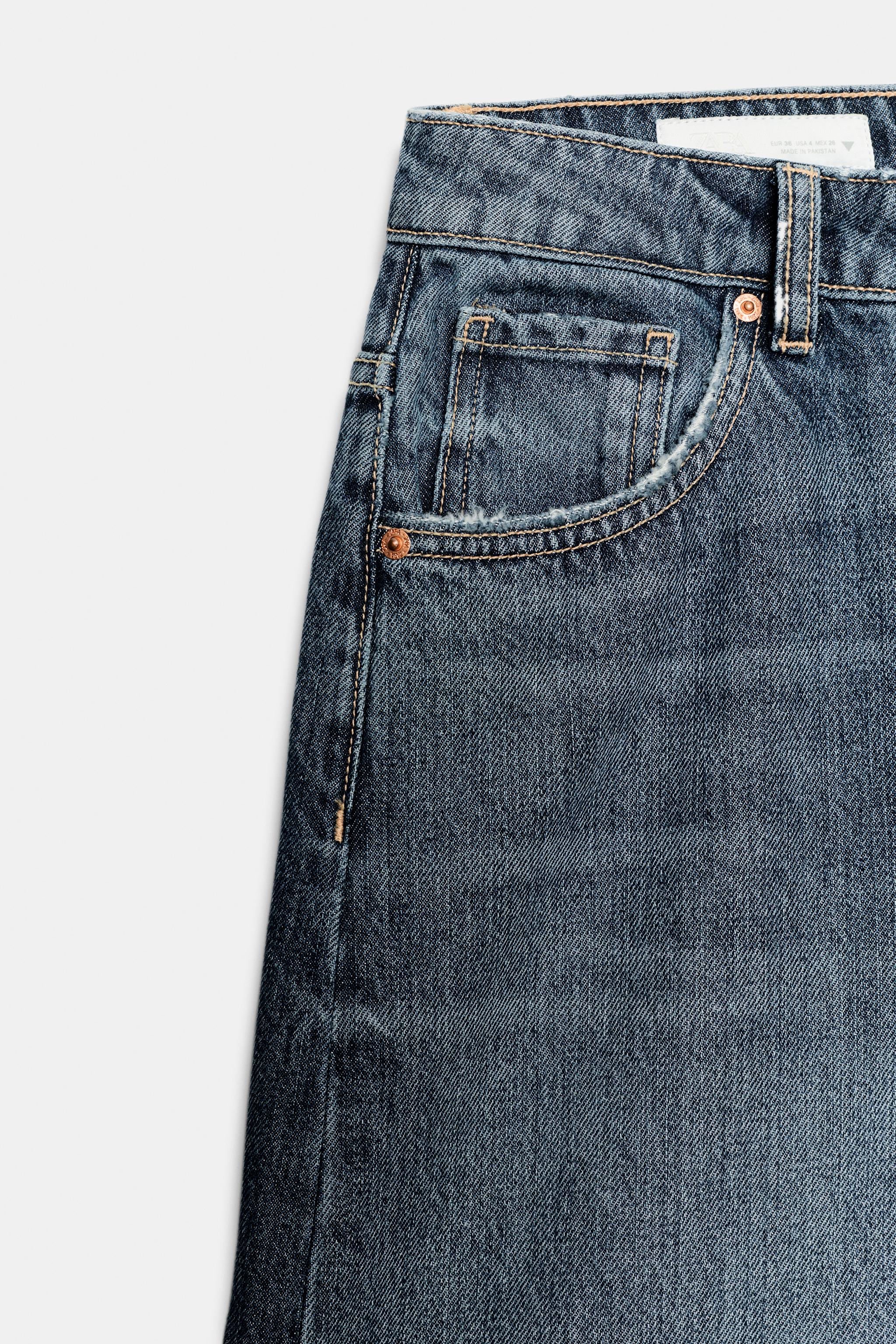 TRF MID-RISE BAGGY DENIM SHORTS